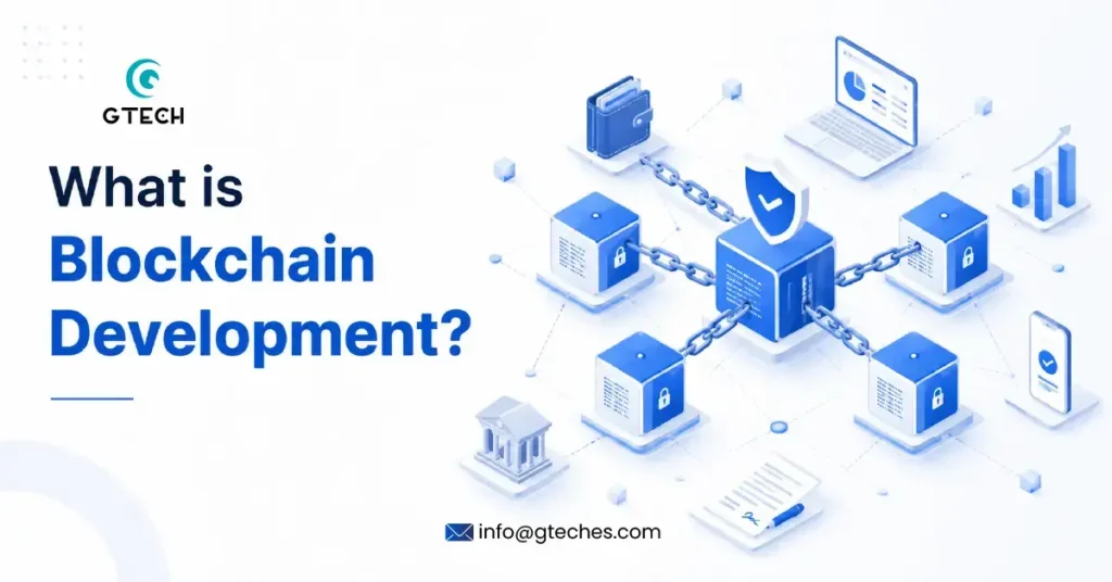 What is Blockchain Development Illustration blog Image